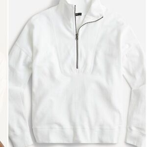 BNWOT J. Crew Magic Rinse™ half-zip sweatshirt in white new Size 3X